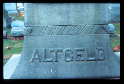 image of haymarket memorial in downtown chicago