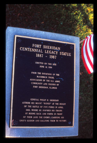 image of haymarket memorial in downtown chicago